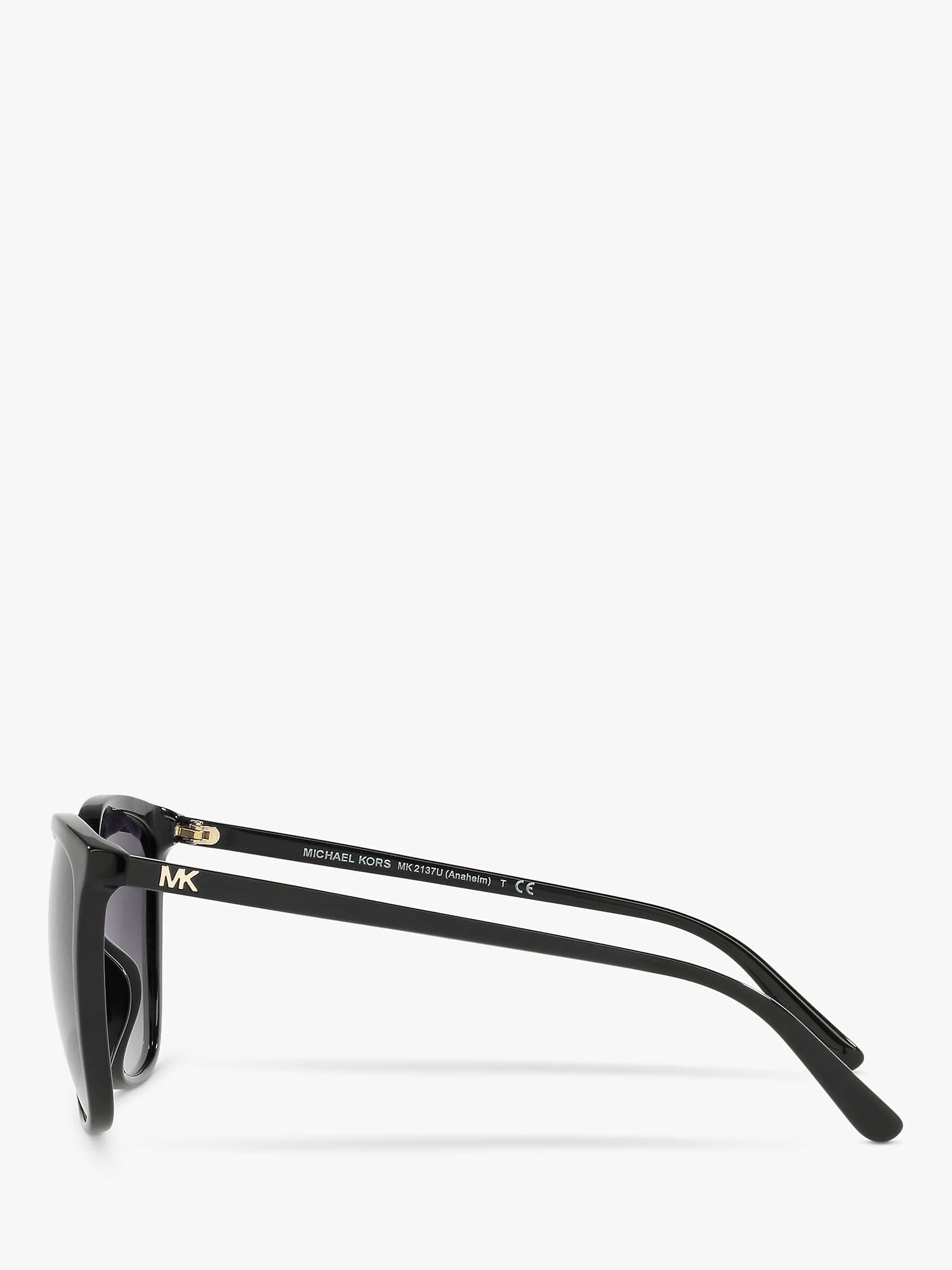 Buy Michael Kors MK2137U Women's Anaheim Polarised Square Sunglasses, Black/Grey Gradient Online at johnlewis.com