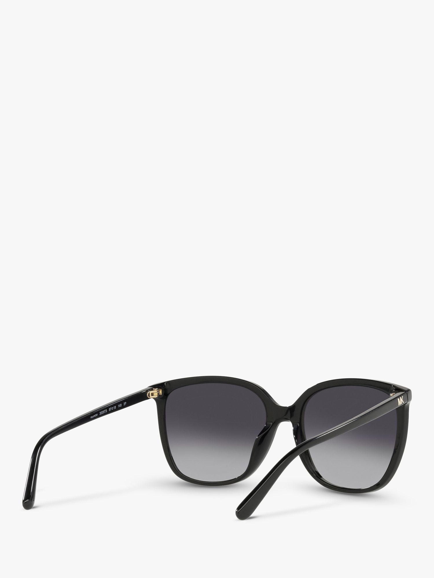 Michael Kors MK2137U Women's Anaheim Polarised Square Sunglasses, Black/Grey Gradient