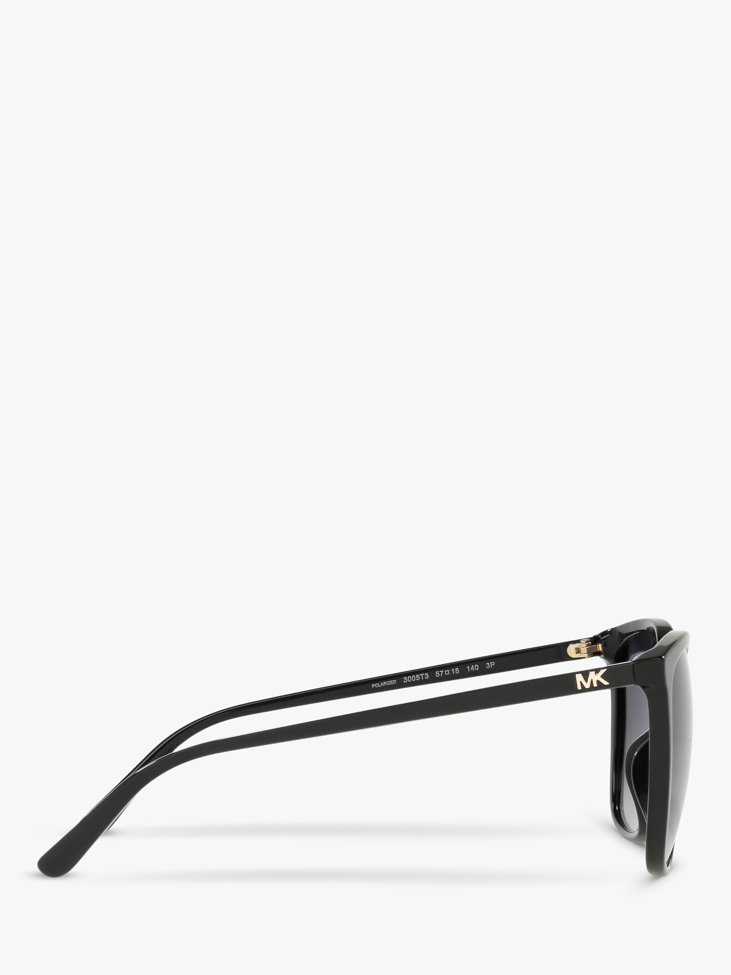 Michael Kors MK2137U Women's Anaheim Polarised Square Sunglasses, Black/Grey Gradient