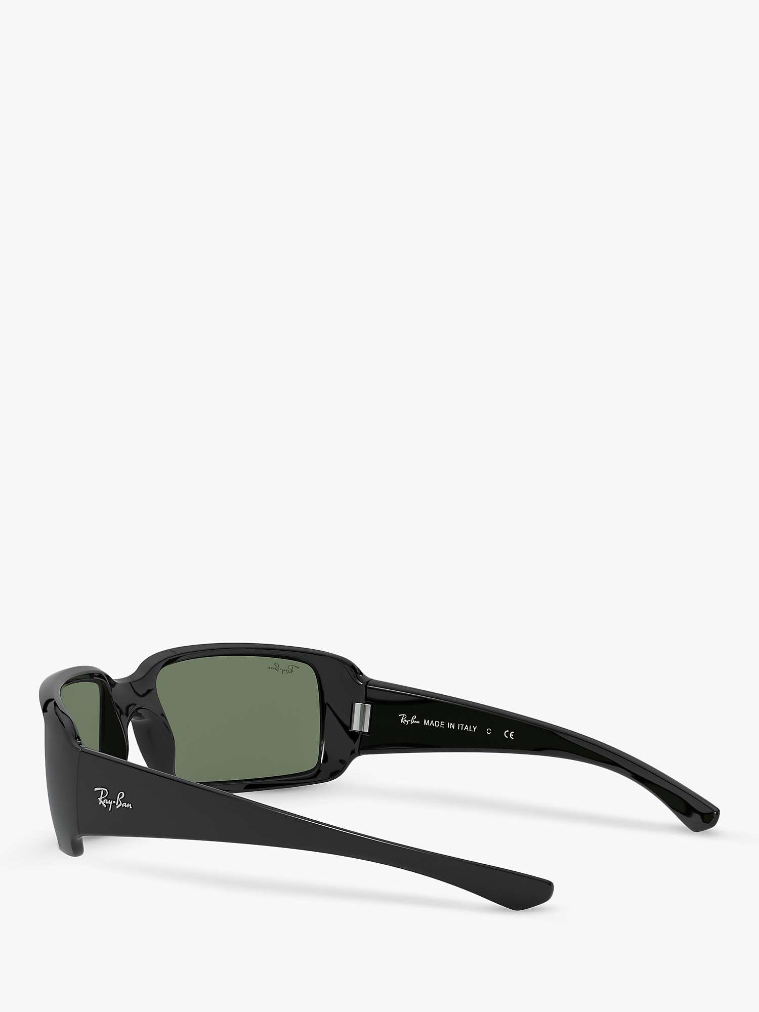 Buy Ray-Ban RB4338 Unisex Rectangular Frame Sunglasses, Black/Green Online at johnlewis.com