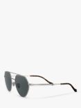 Giorgio Armani AR6111 Women's Irregular Sunglasses, Matte Gunmetal/Grey