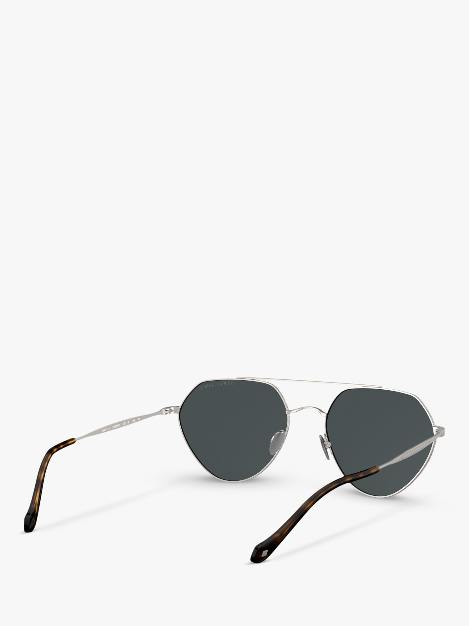 Giorgio Armani AR6111 Women's Irregular Sunglasses, Matte Gunmetal/Grey