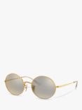 Ray-Ban RB1970 Unisex Oval Sunglasses, Arista/Grey