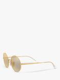 Ray-Ban RB1970 Unisex Oval Sunglasses, Arista/Grey