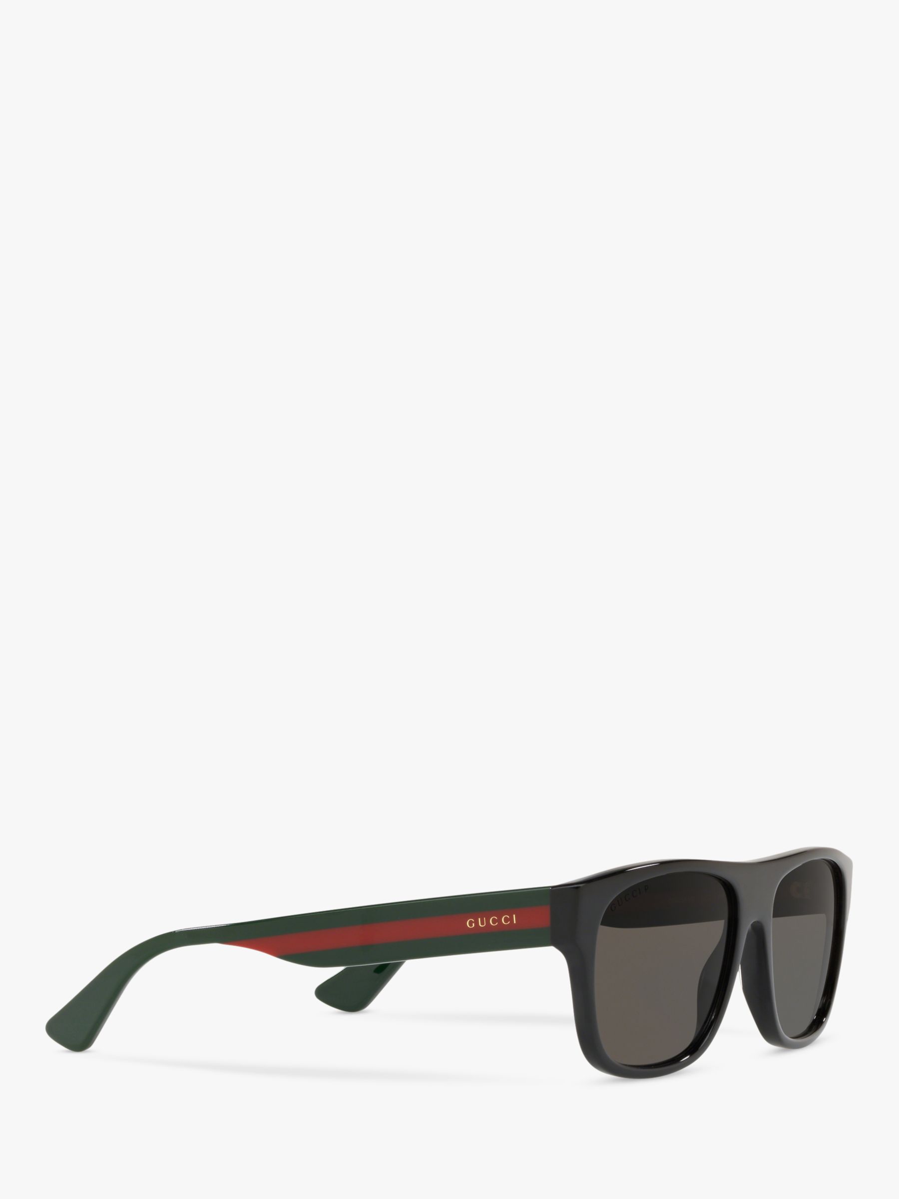 Gucci GG0341S Men's Polarised Rectangular Sunglasses, Black/Grey at John  Lewis & Partners