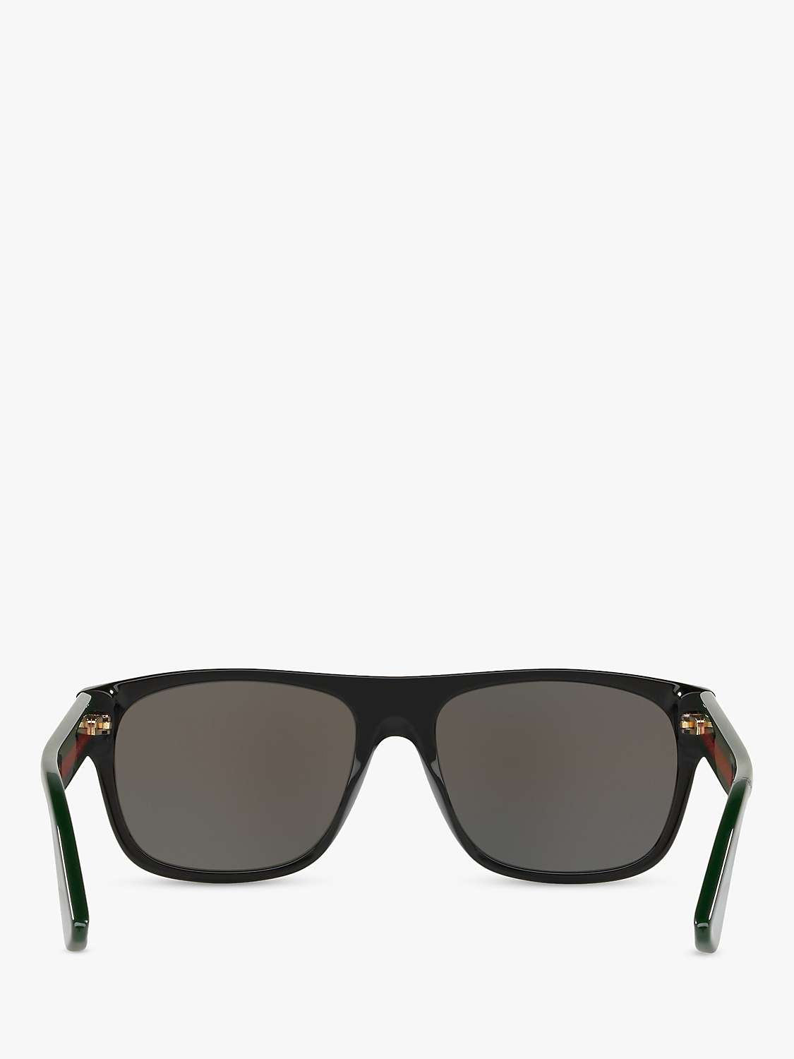 Buy Gucci GG0341S Men's Polarised Rectangular Sunglasses, Black/Grey Online at johnlewis.com