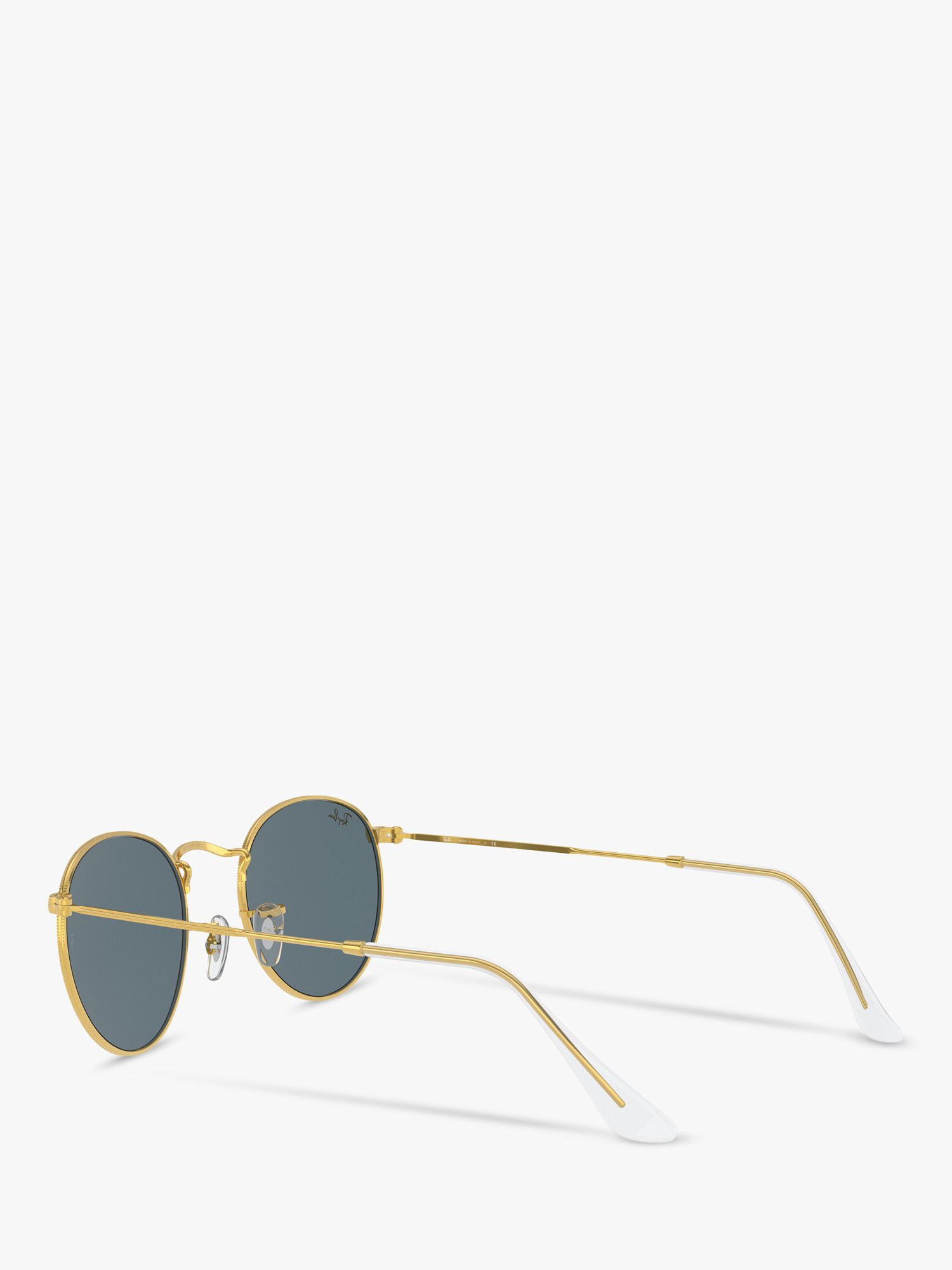 Buy Ray-Ban RB3447 Men's Round Metal Sunglasses, Legend Gold/Classic Blue Online at johnlewis.com