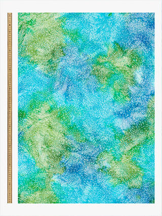 Oddies Textiles Batik Bursts Print Fabric, Blue/Green