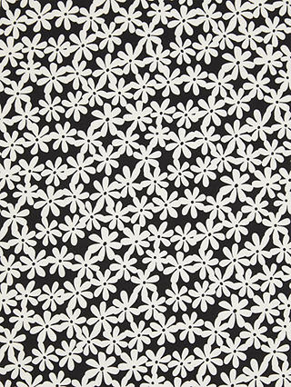 Oddies Textiles Flower Stamp Fabric, White/Black