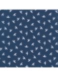 Oddies Textiles Flying Birds Print Denim Fabric, Blue
