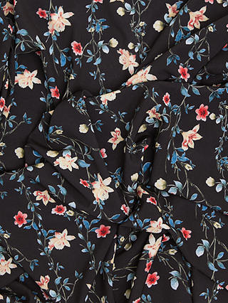 Oddies Textiles Floral Vines Fabric, Black/Multi