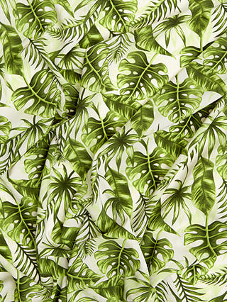 Oddies Textiles Palm Leaves Print Fabric, Green/White