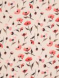 Oddies Textiles Dark Stem and Leaf Flower Print Fabric, Pink/Nude