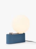 Tala Alumina Table/Wall Lamp with Sphere IV ES LED Dim to Warm Globe Bulb, Sapphire