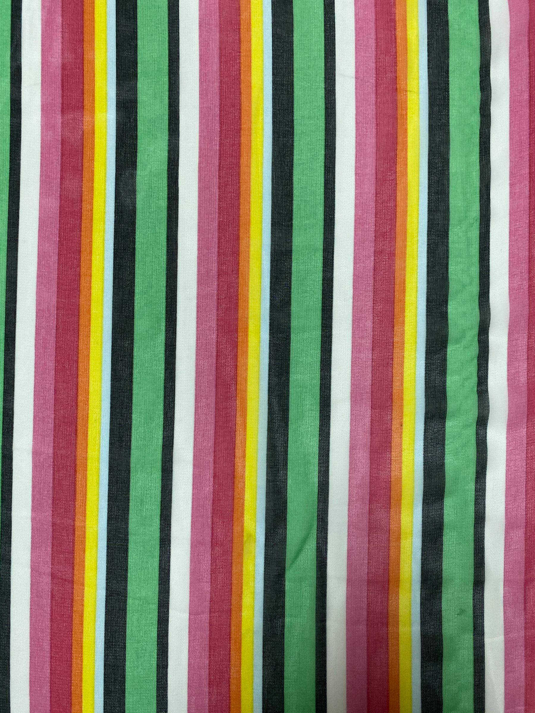Marvic Fabrics Rainbow Stripe Print Fabric, Multi