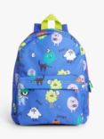 John Lewis & Partners Children's Monster Print Backpack, Blue