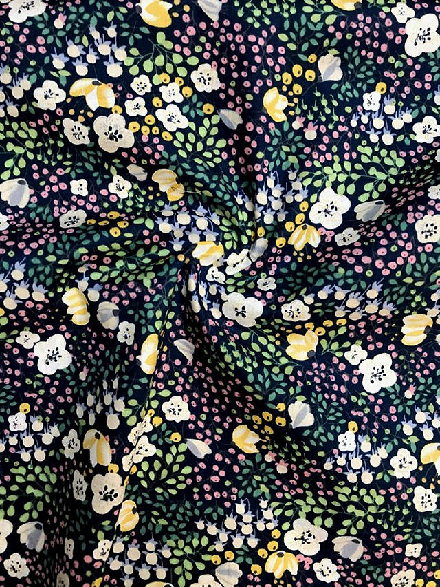 Viscount Textiles Flower Garden Print Fabric, Navy