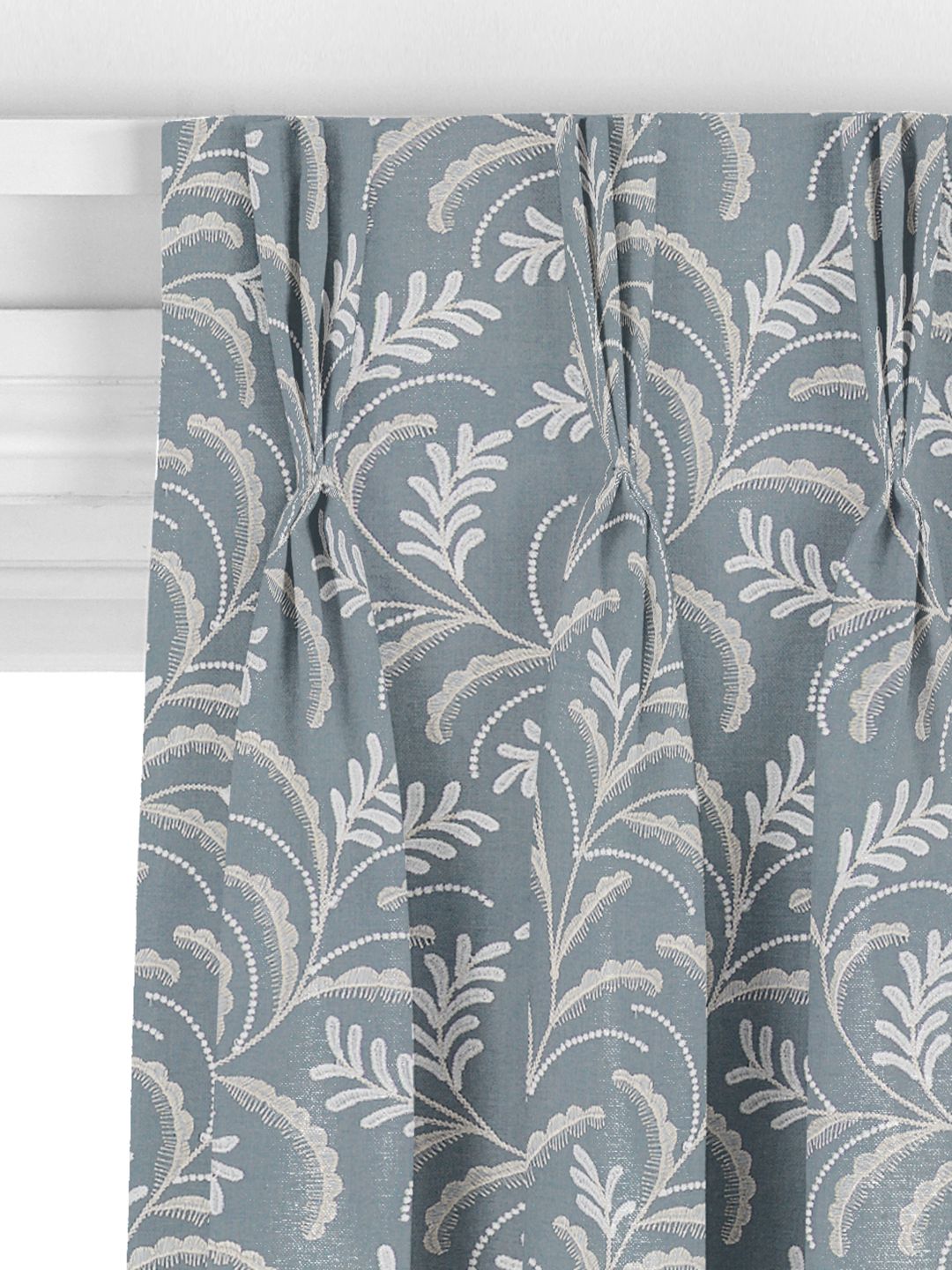John Lewis Jouvene Embroidered Made to Measure Curtains, Heritage Grey