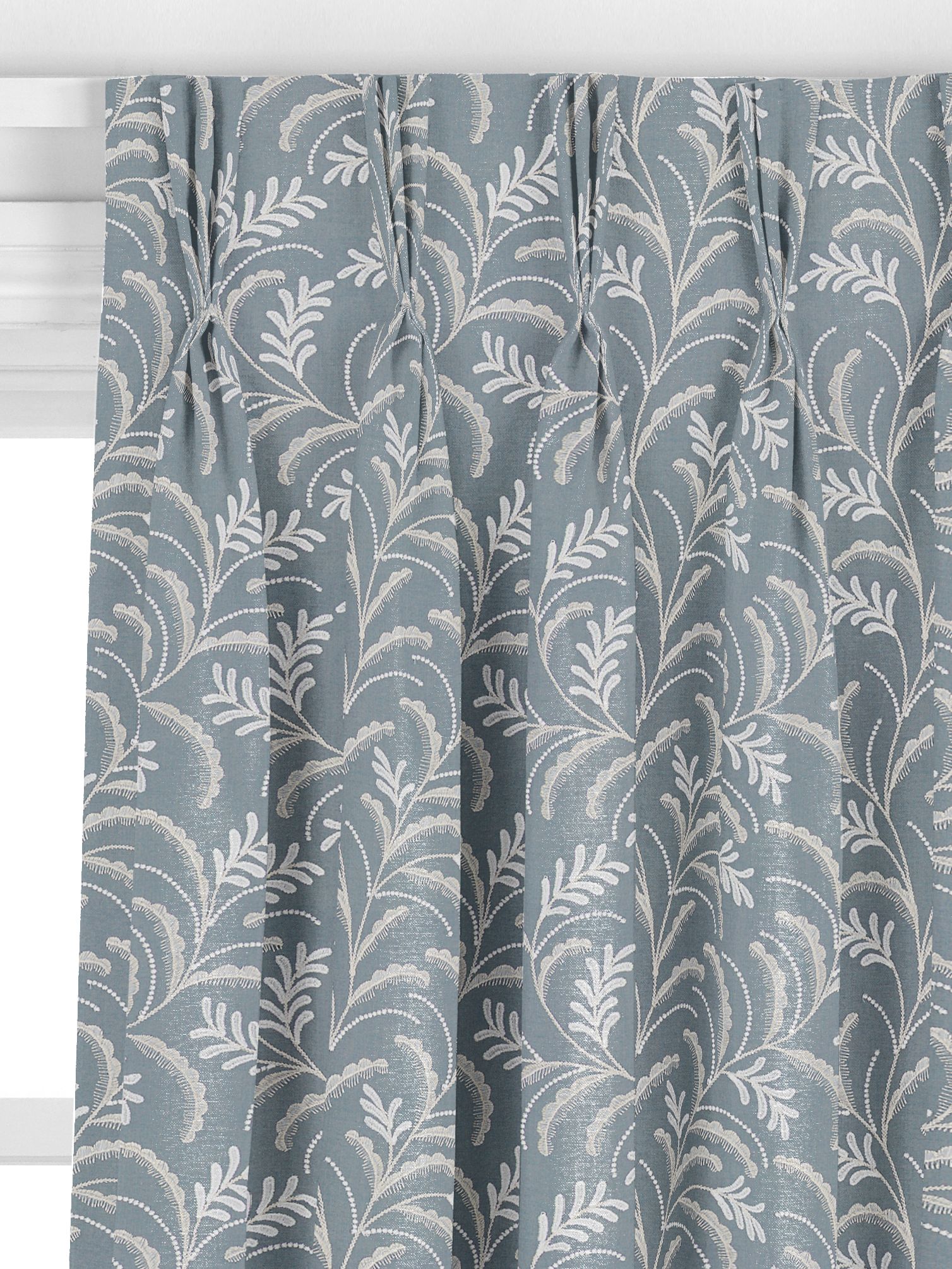 John Lewis Jouvene Embroidered Made to Measure Curtains, Heritage Grey