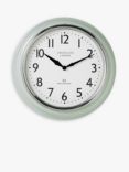 Lascelles Radio Controlled Retro Analogue Wall Clock, 35cm, Pastel Green