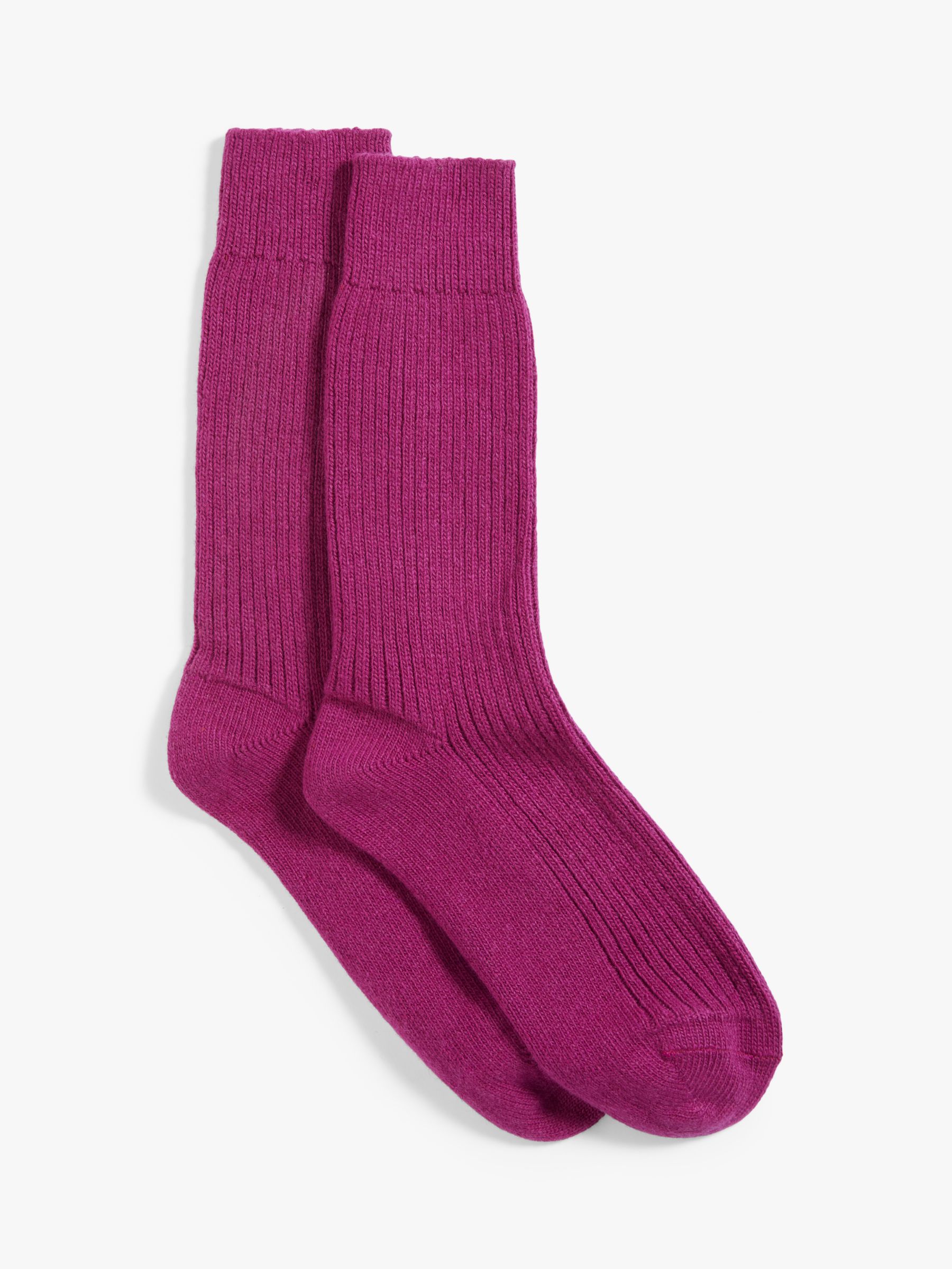 John Lewis & Partners Cashmere Bed Ankle Socks, Red Berry at John Lewis ...