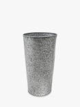Ivyline Ribbed Galvanised Steel Vase Outdoor Planter, Silver
