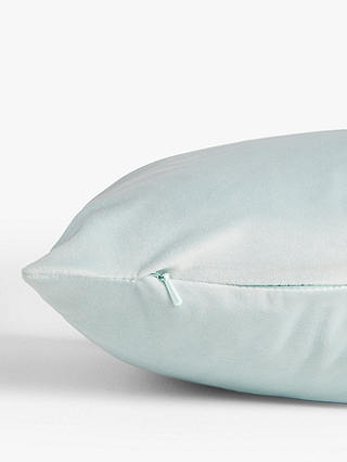 ANYDAY John Lewis & Partners Velvet Cushion, Duck Egg