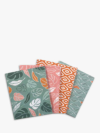 Visage Textiles Botanical Print Fat Quarter Fabrics, Pack of 4, Multi