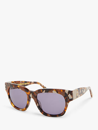 John Lewis Women's D-Frame Sunglasses, Confetti Brown/Lilac