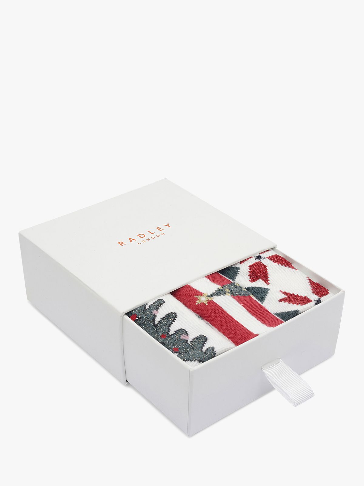 Radley Christmas Print Socks, Pack of 3, Multi at John Lewis & Partners