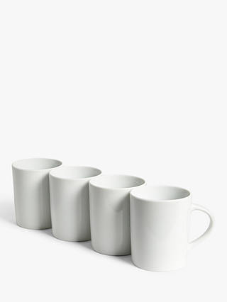John Lewis ANYDAY Eat Mugs, Set of 4, 330ml, White