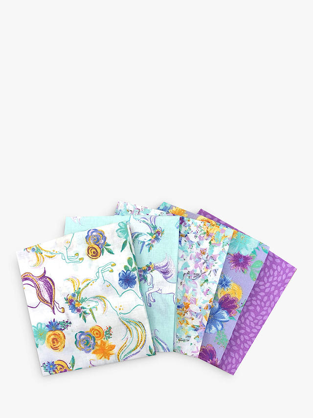Visage Textiles Unicorn Spring Fat Quarter Fabrics, Pack of 5, Multi