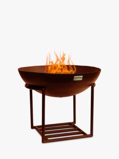 Ivyline Cast Iron Firepit Bowl & Stand, Copper
