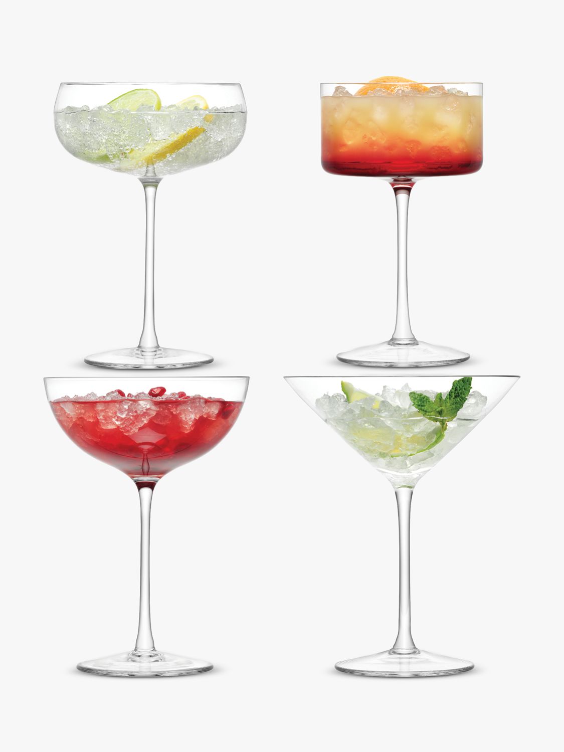 Lsa International Lulu Assorted Cocktail Glasses Set Of 4 310ml Clear At John Lewis And Partners