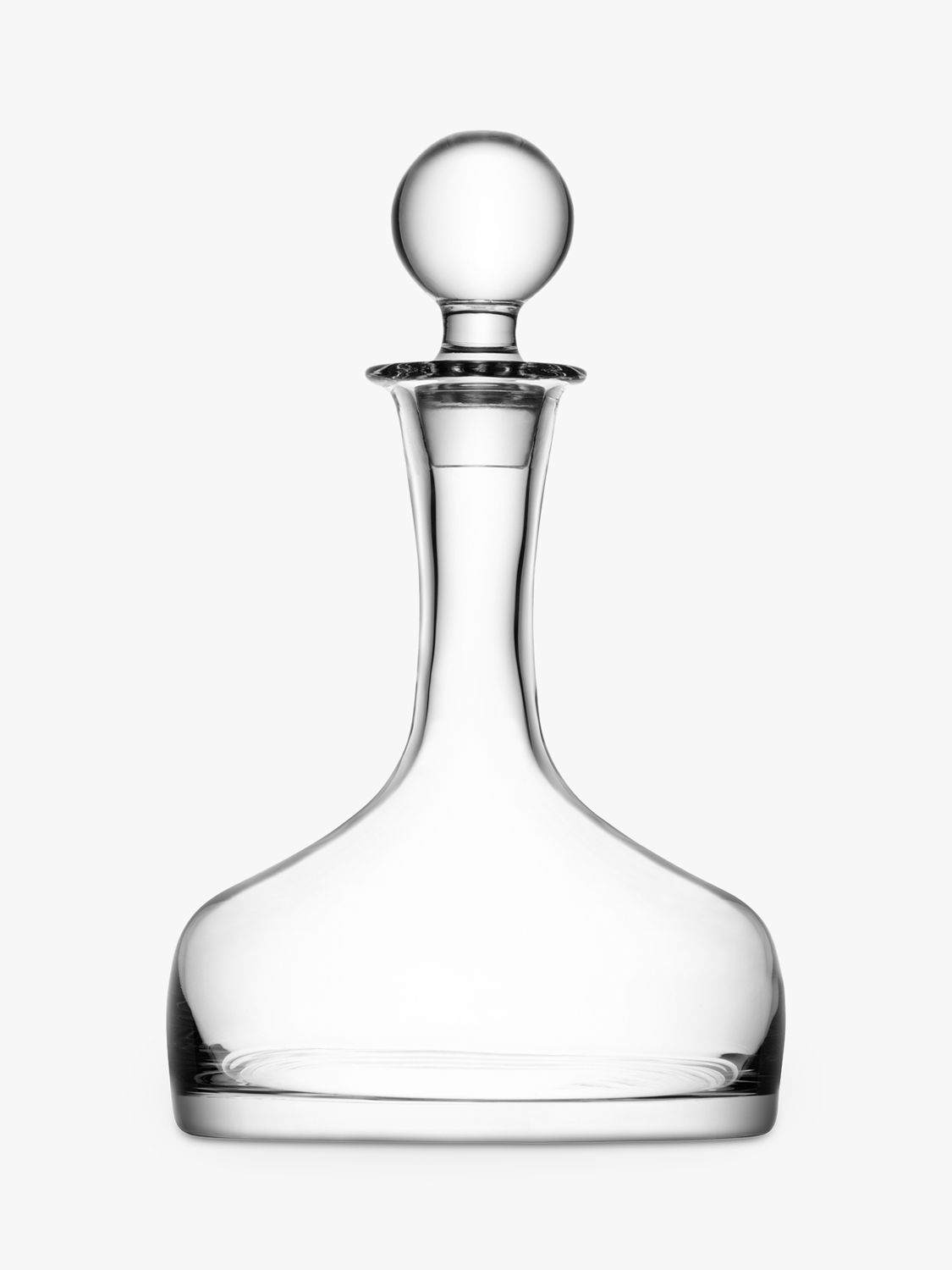 John Lewis Ribbed Glass Whisky Decanter & Tumblers Gift Set, Clear