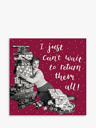 Woodmansterne Lady Hugging Gifts Christmas Card