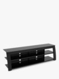 AVF Kivu 1800 TV Stand for TVs up to 90", Walnut & Black Glass, Black & Black Glass