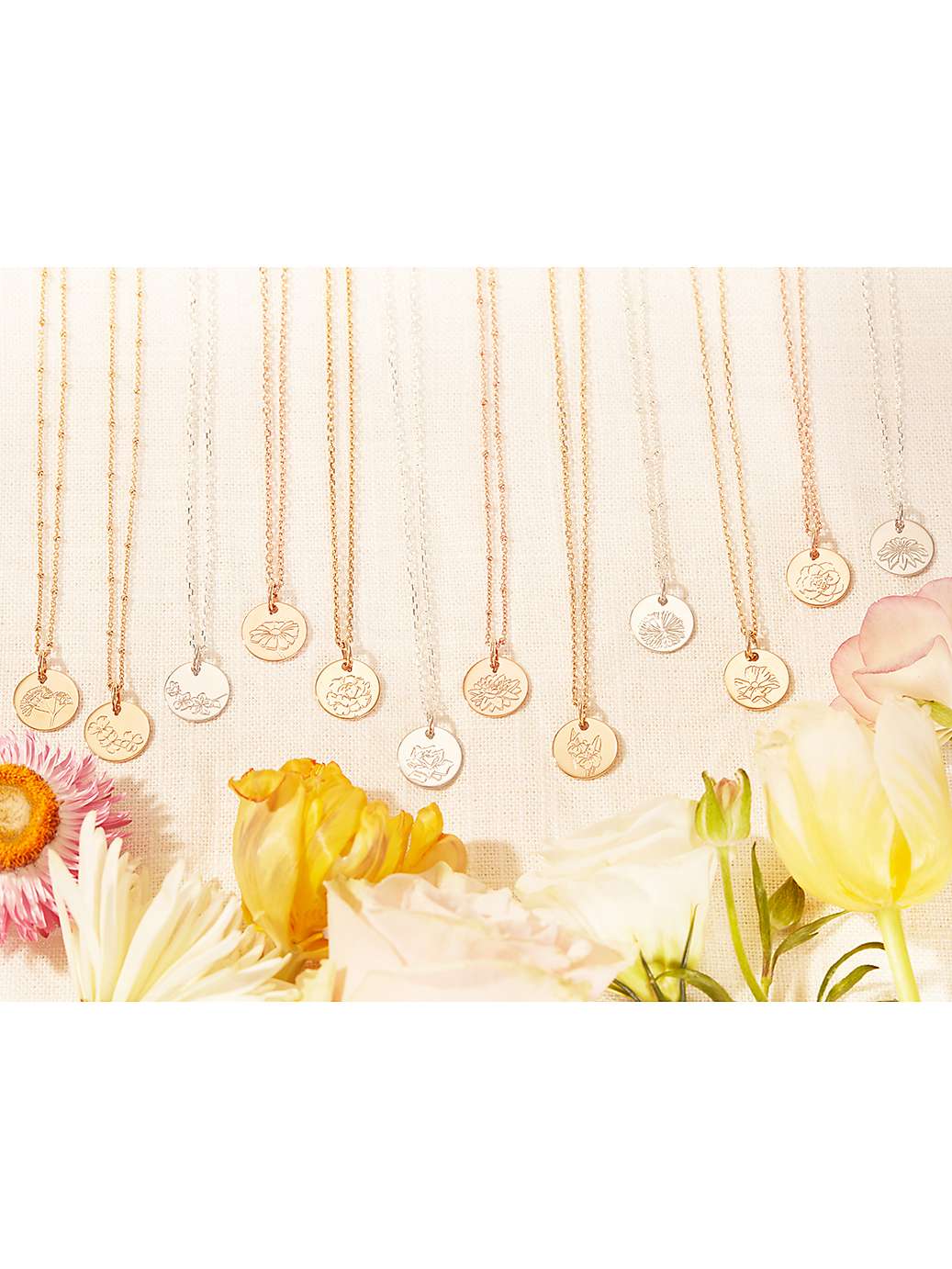 Buy Merci Maman Personalised Birth Flower Pendant Necklace Online at johnlewis.com