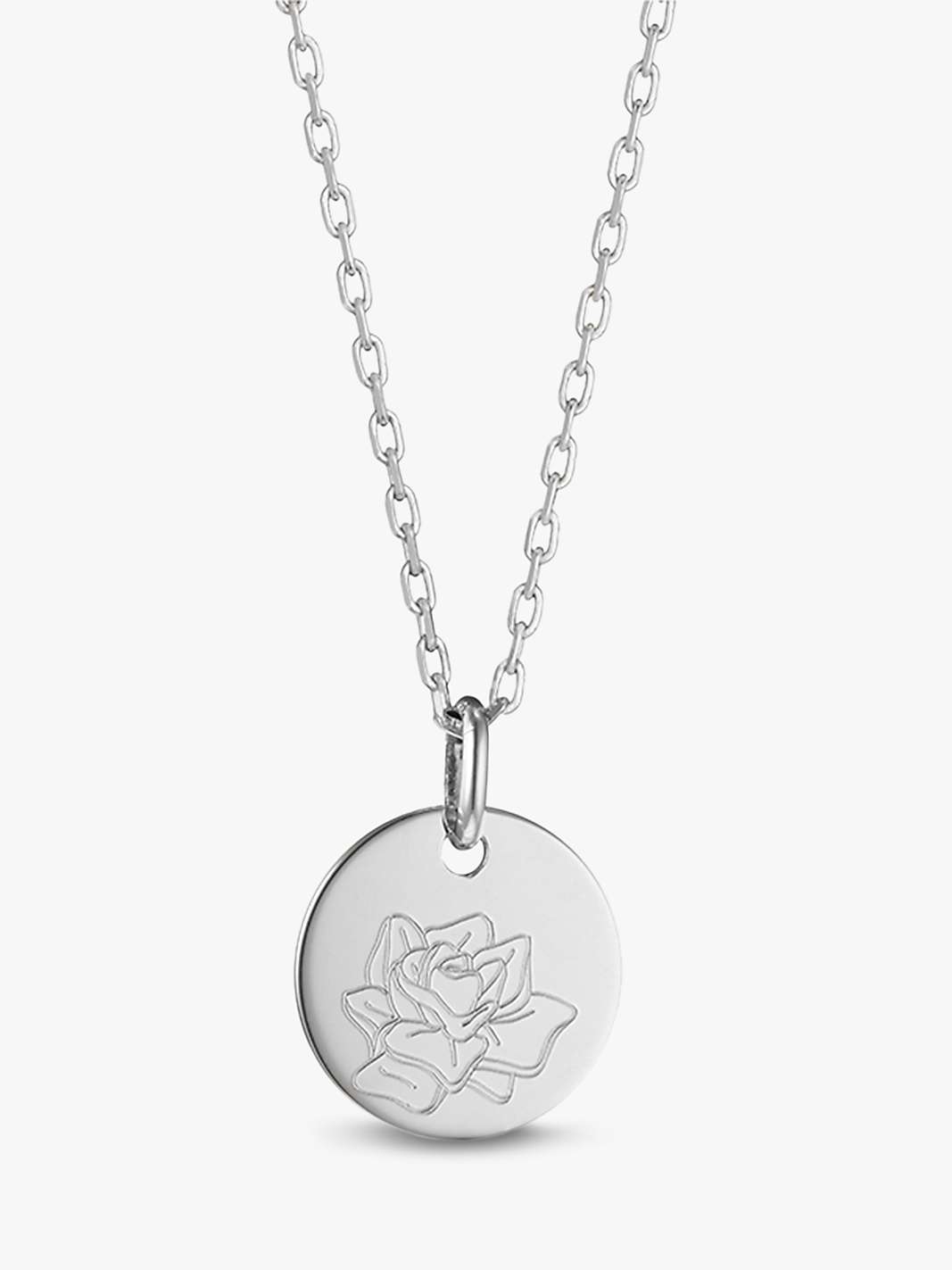 Buy Merci Maman Personalised Birth Flower Pendant Necklace Online at johnlewis.com