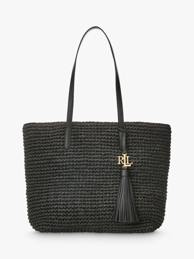 Lauren Ralph Lauren Straw Tote Bag, Black