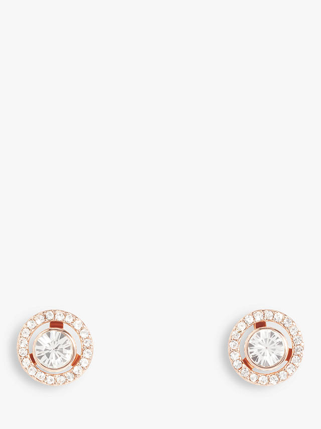 Coach Cubic Zirconia and Crystal Round Stud Earrings, Rose Gold