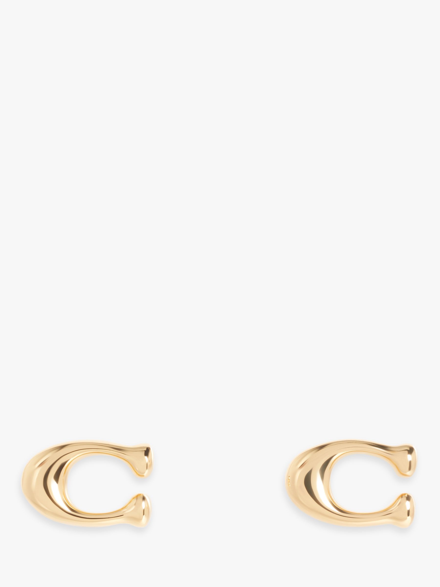 Coach Signature Stud Earrings, Gold at John Lewis & Partners