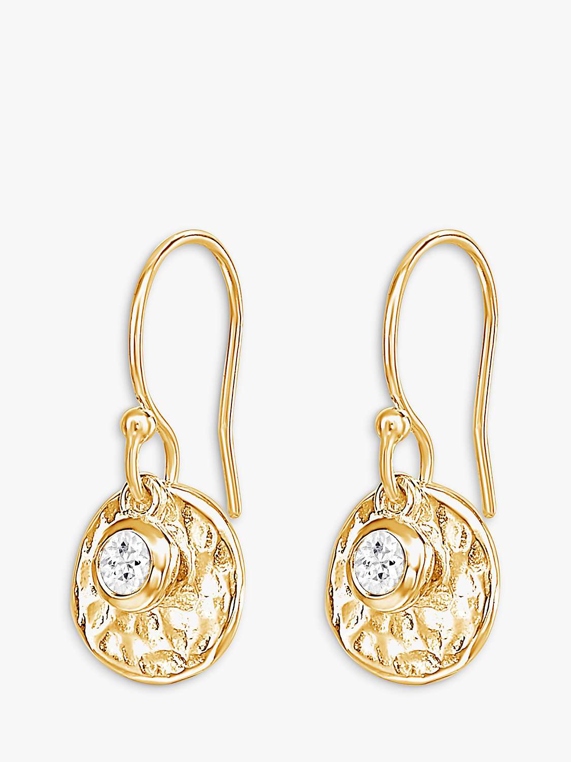 Buy Dower & Hall Textured Round Charm and Sapphire Twinkle Drop Earrings Online at johnlewis.com