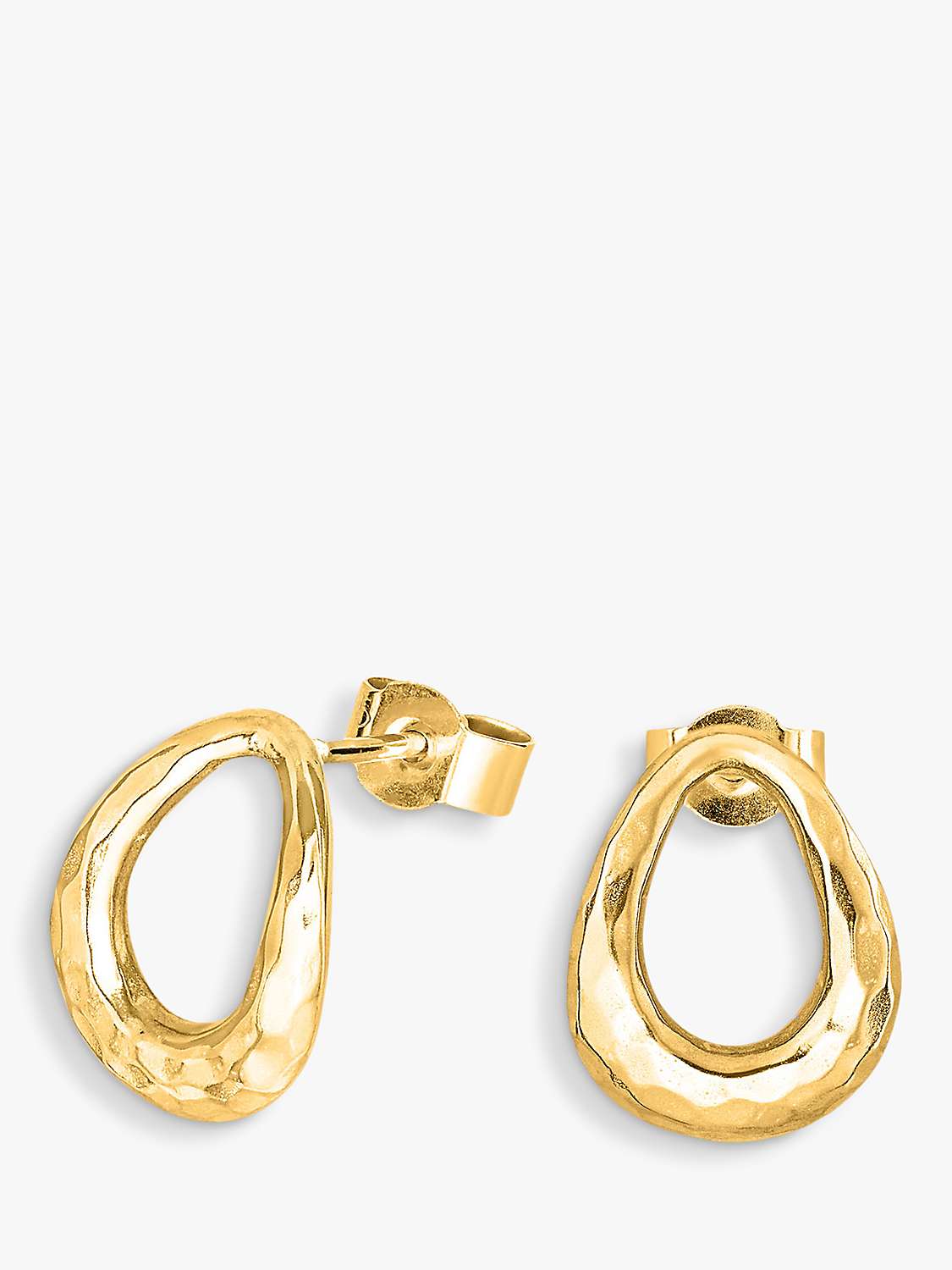 Buy Dower & Hall Yellow Gold Vermeil Large Entwined Oval Stud Earrings, Gold Online at johnlewis.com