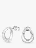 Dower & Hall Sterling Silver Large Entwined Oval Stud Earrings, Silver