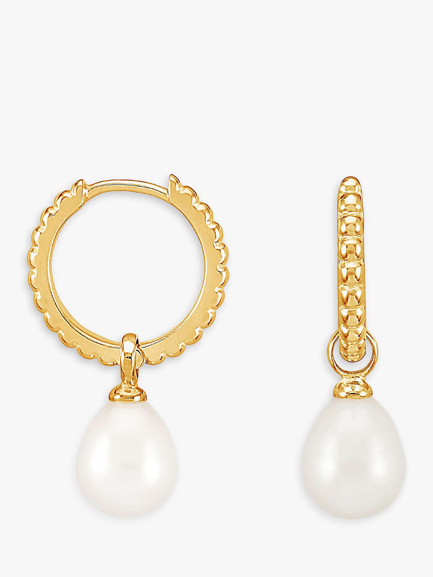 Buy Dower & Hall Dotty Oval Pearl Charm Story Hoop Earrings Online at johnlewis.com