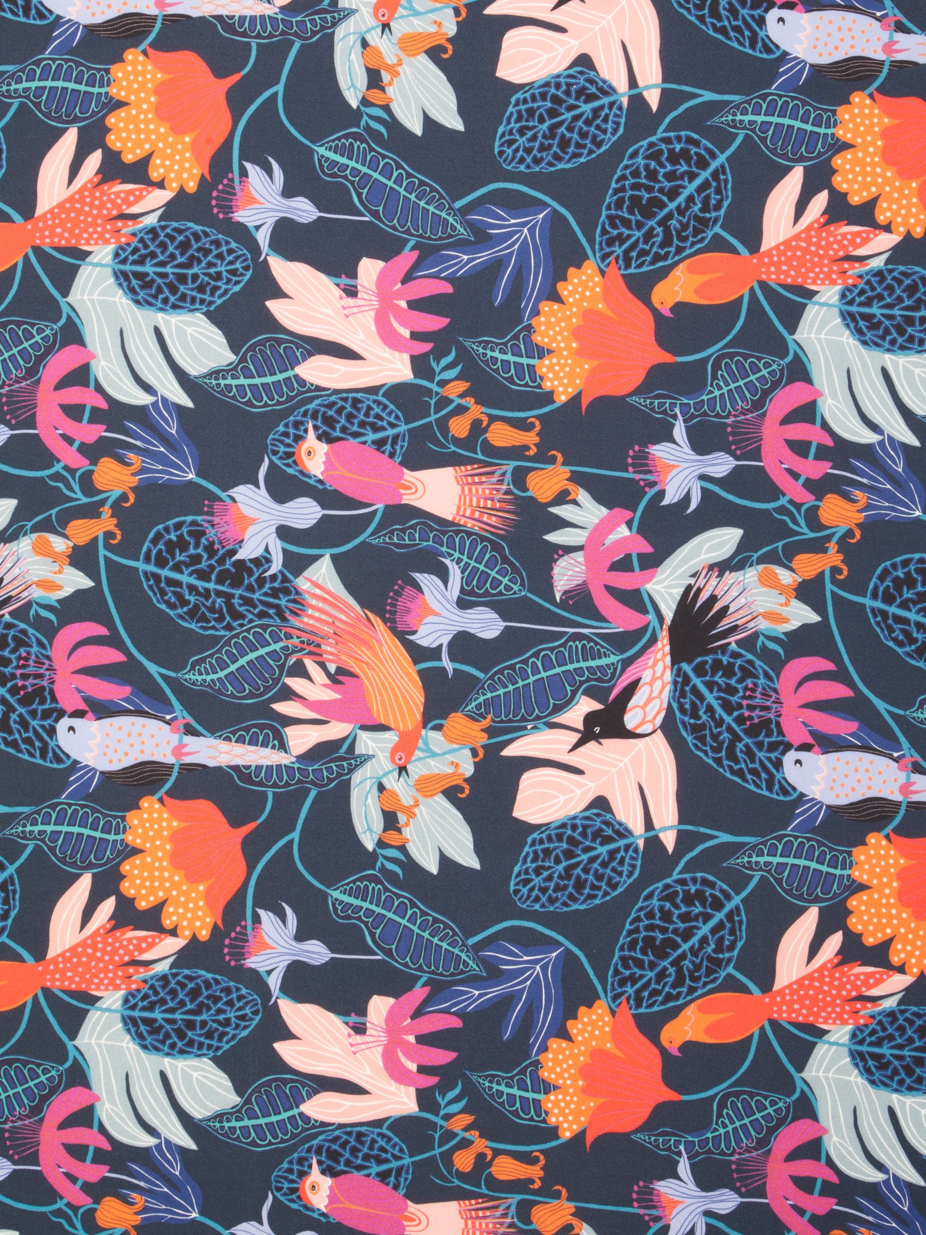 Dashwood Studio Bright Birds Print Fabric, Navy