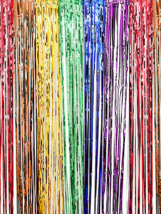 Ginger Ray Rainbow Foil Fringe Party Curtain, Multi