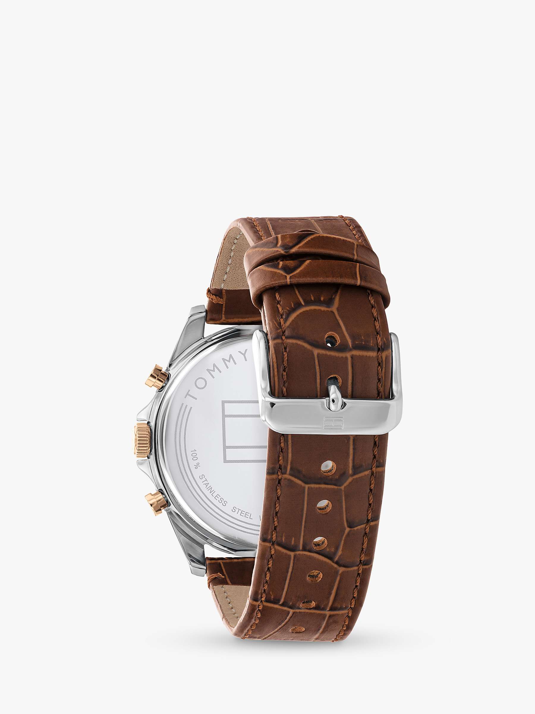Buy Tommy Hilfiger Men's Baker Day Date Chronograph Heartbeat Leather Strap Watch Online at johnlewis.com