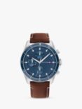Tommy Hilfiger Men's Chronograph Leather Strap Watch